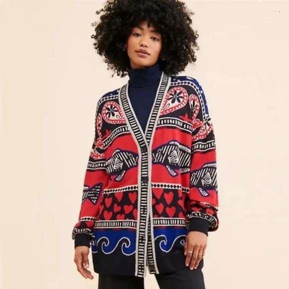 Farm Rio Beautiful Oversized Mosiac Midi - Picture 1 of 5